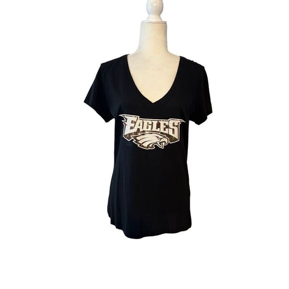NWT NFL Eagles black v-neck T - L - Picture 1 of 9